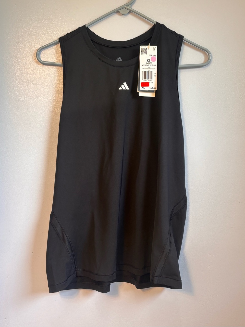 adidas Black Sleeveless Performance Tank Top - Slim fit - Sz XL. NWT